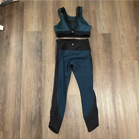 Lululemon set bra (8) leggings run the day ready set go tight (6) in submarine - Picture 4 of 8